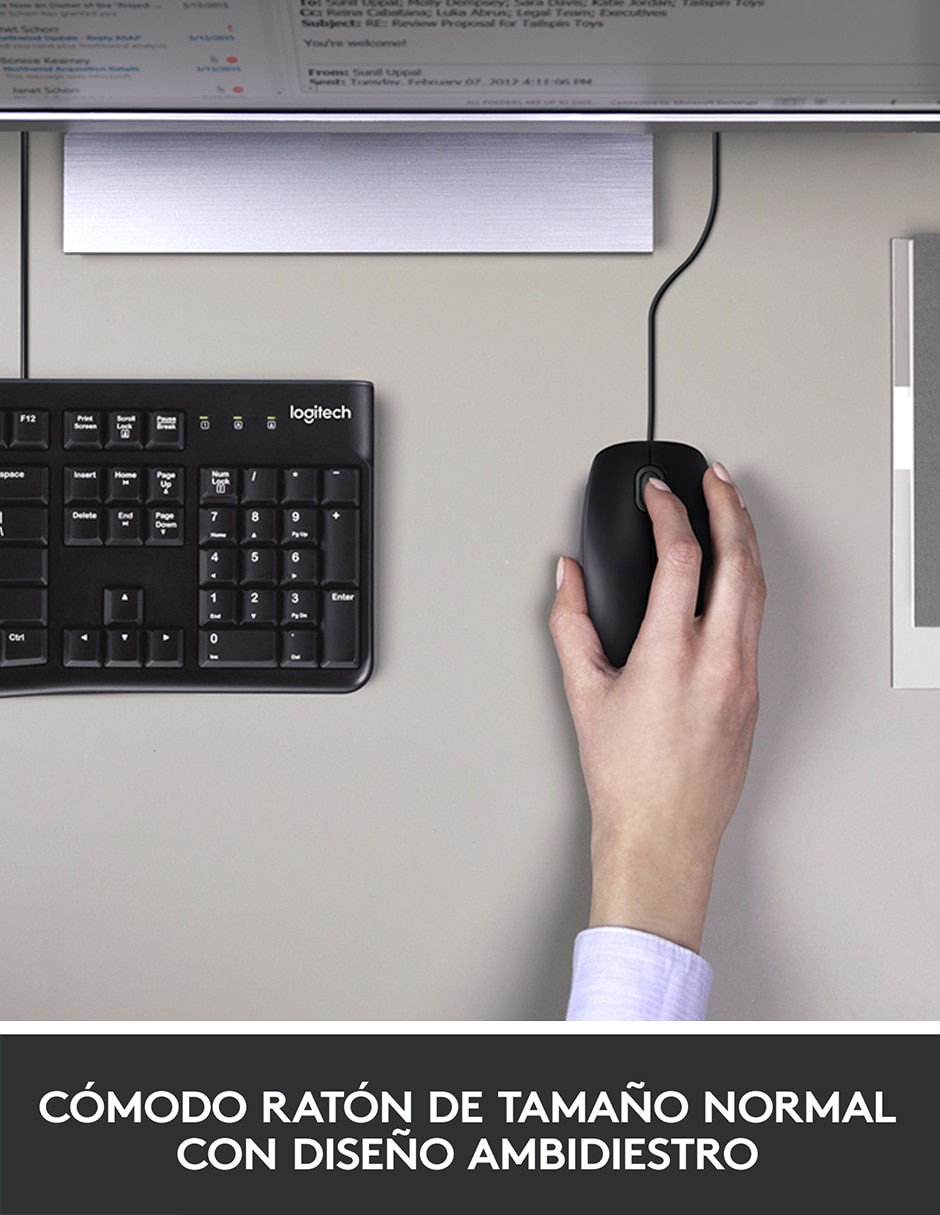 Mouse y teclado alámbrico MK120 5