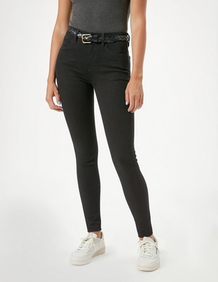 Jeans skinny corte cintura alta para mujer