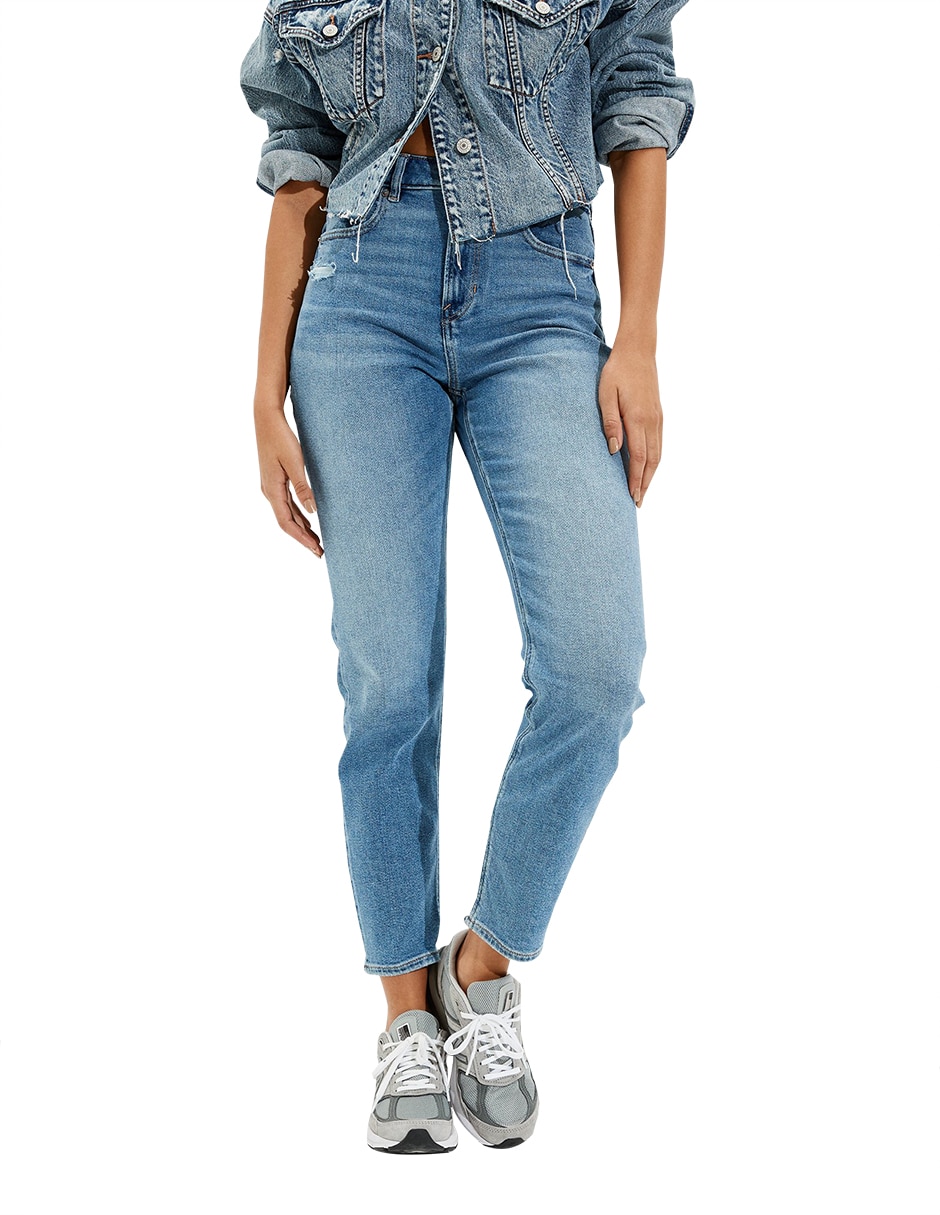Jeans regular slim American Eagle Ne(x)t Level corte cintura para mujer