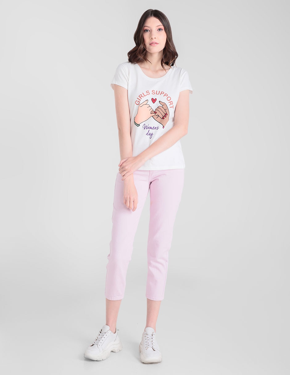Playera manga corta 365 Essential cuello redondo para mujer