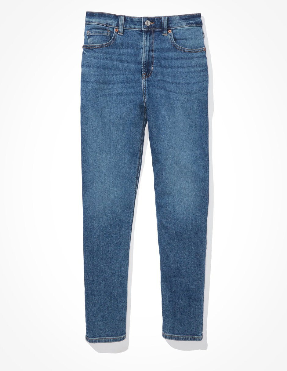 Jeans capri mom American Eagle corte cintura para mujer
