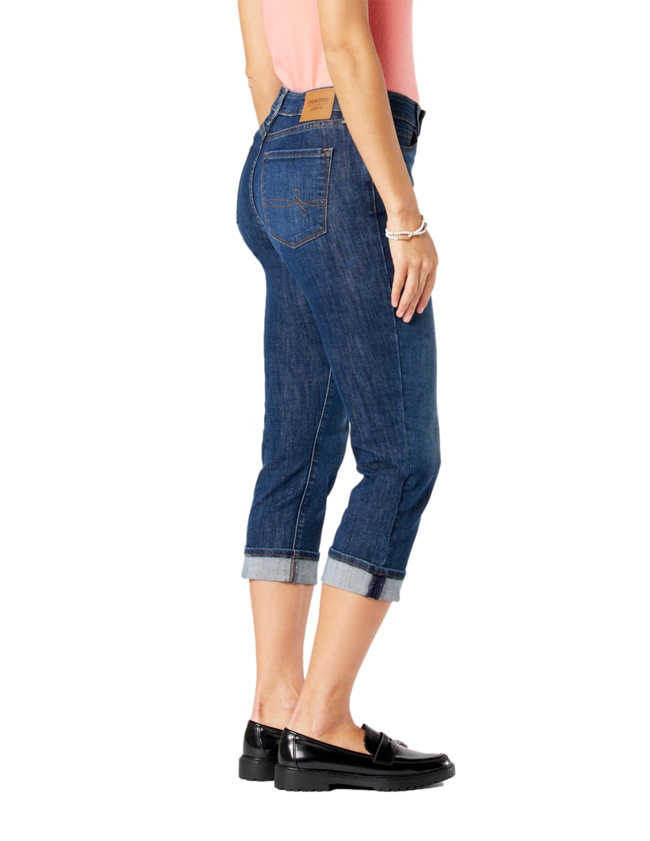 Jeans slim mid-rise capri para mujer 4