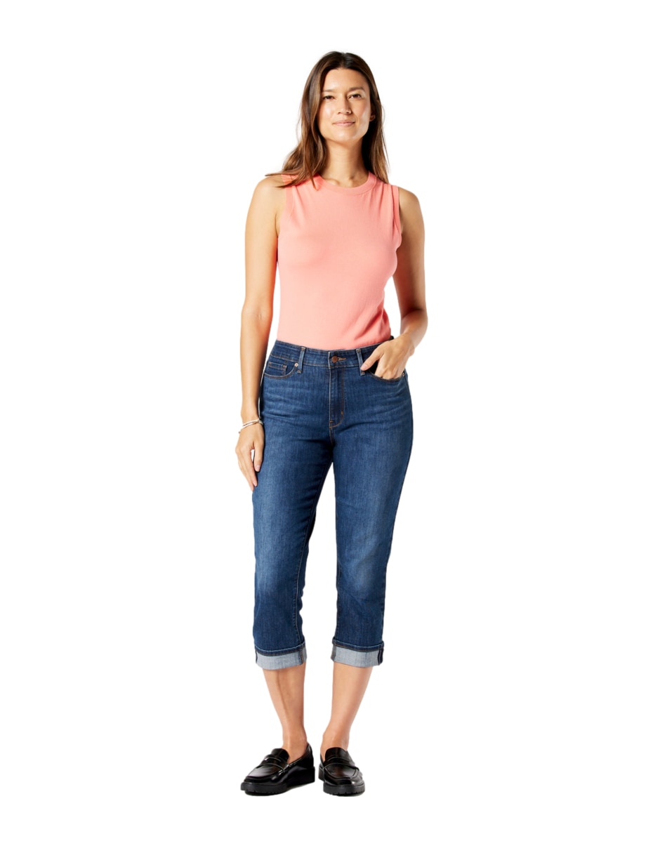 Jeans slim mid-rise capri para mujer 2