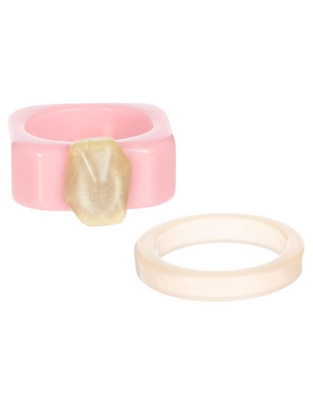 Set anillo semipreciosas liso
