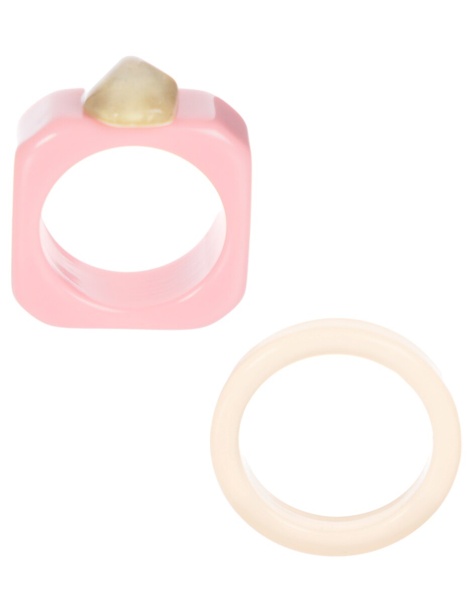Set anillo semipreciosas liso