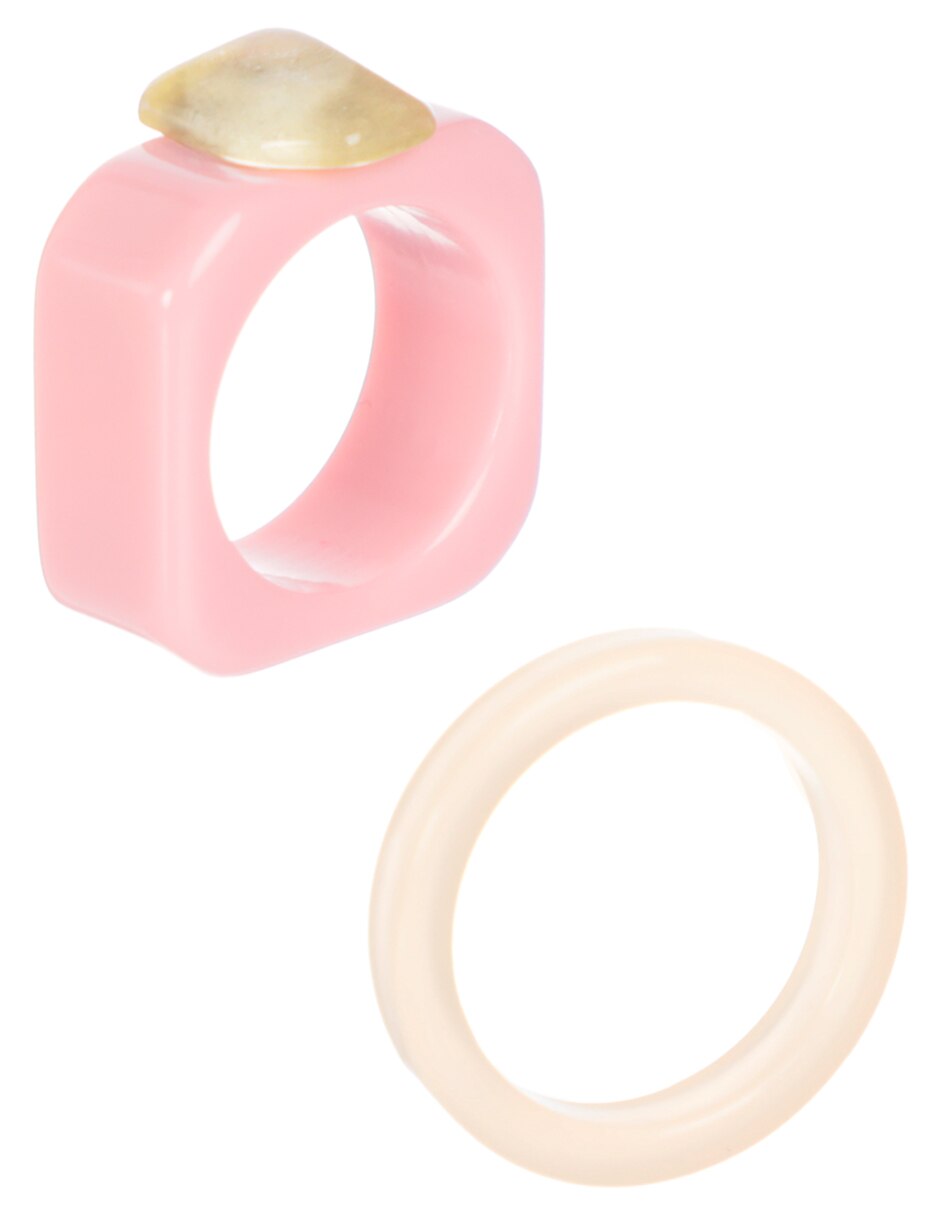 Set anillo semipreciosas liso