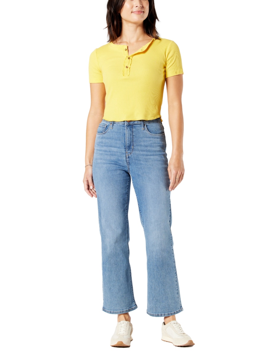 Jeans straight Denizen Sculpt uhr crop flare corte cintura alta para mujer