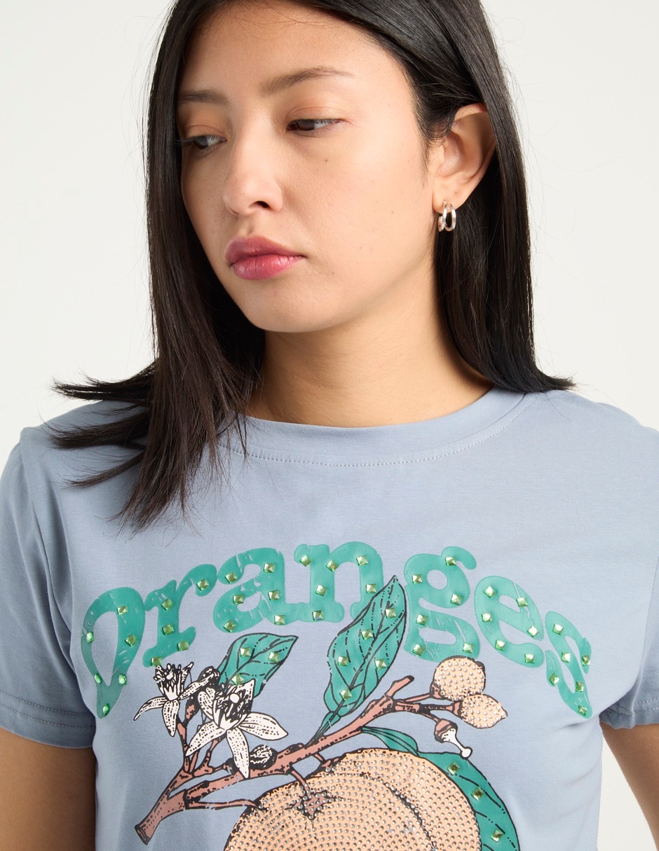 Playera manga corta Biography cuello redondo para mujer