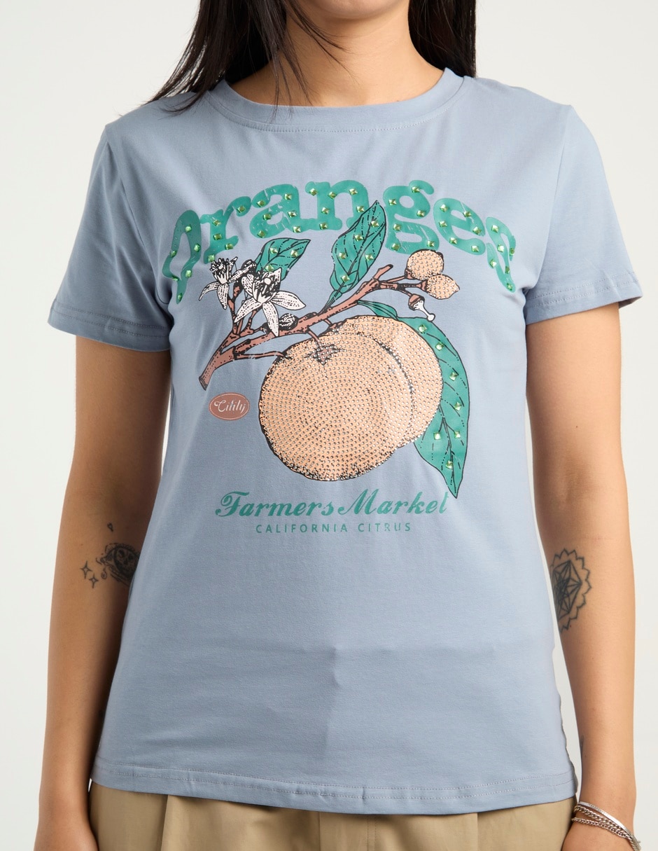 Playera manga corta Biography cuello redondo para mujer