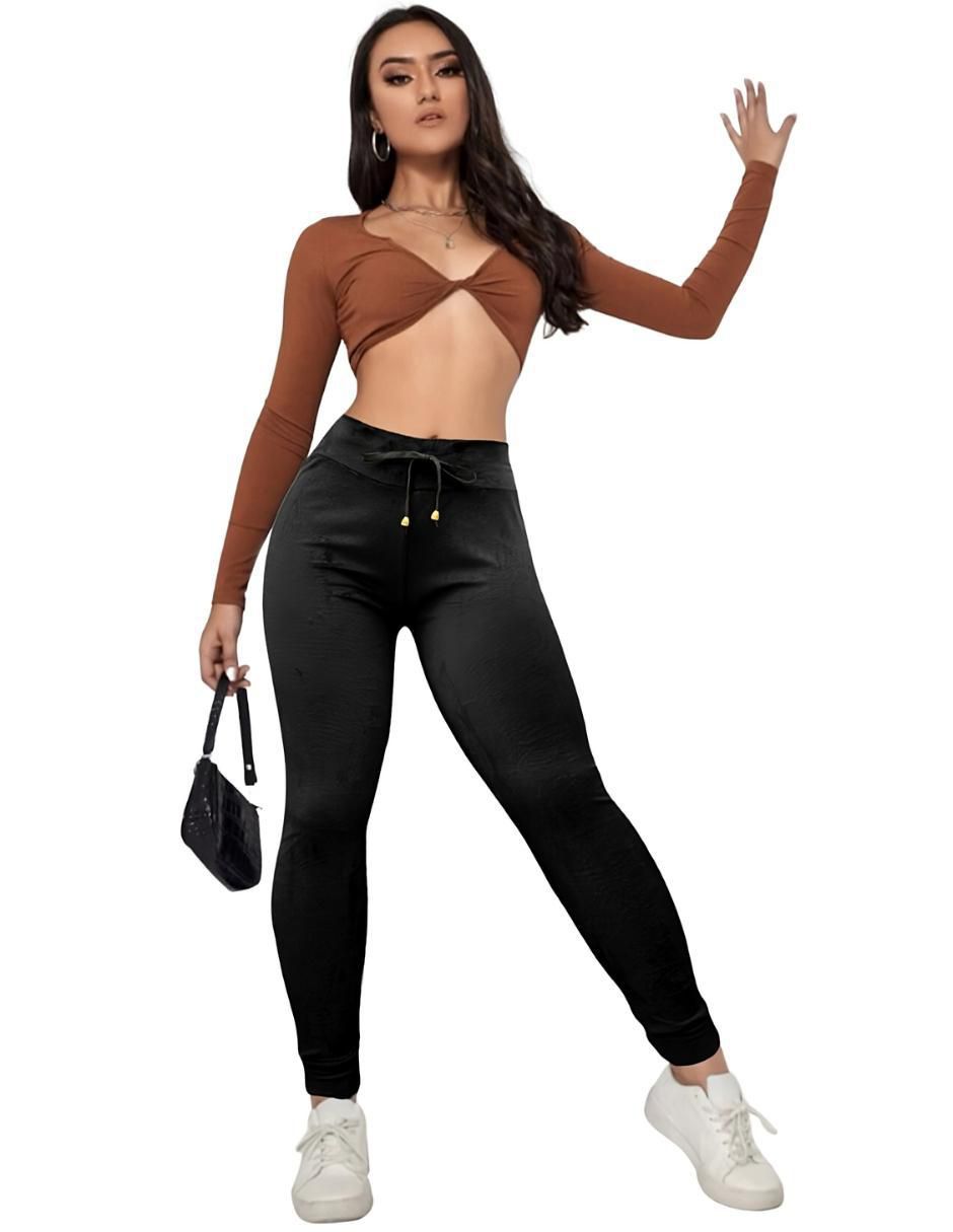 Pants regular con elástico para mujer 4