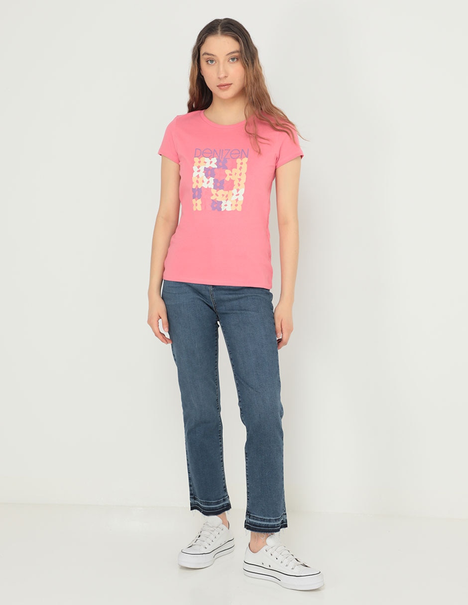 Playera manga corta cuello redondo para mujer Playera manga corta cuello redondo para mujer