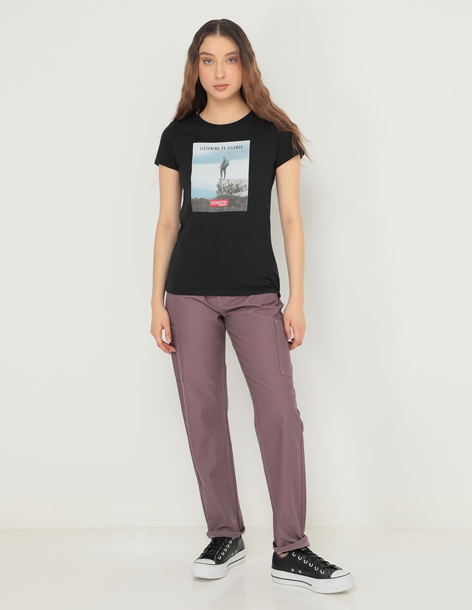 Playera manga corta Denizen cuello redondo para mujer