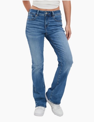 Jeans bota corte cintura para mujer