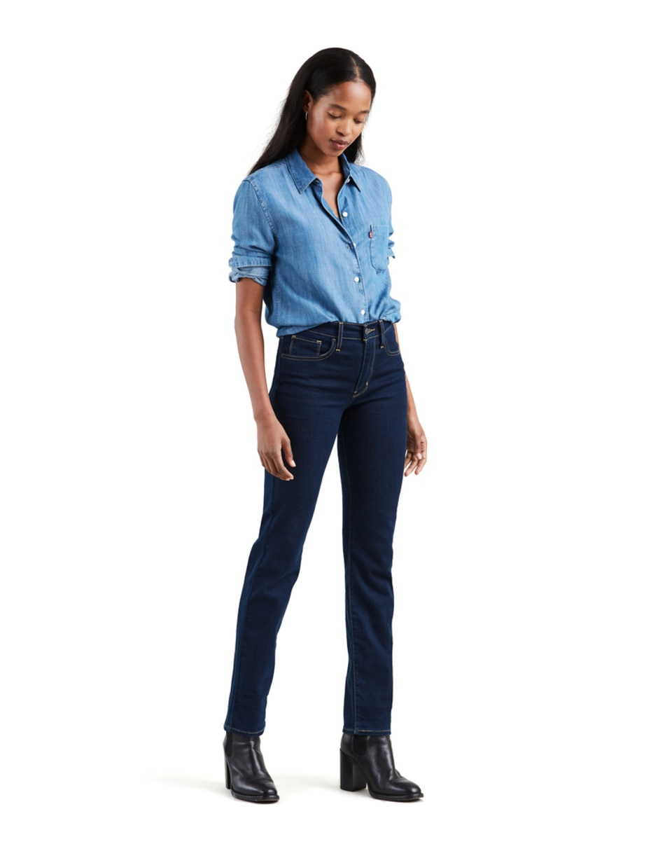 jeans straight Levi's corte cintura alta para mujer