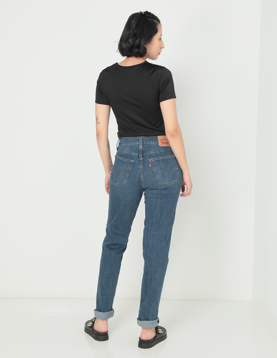 Jeans slim corte cintura para mujer 2
