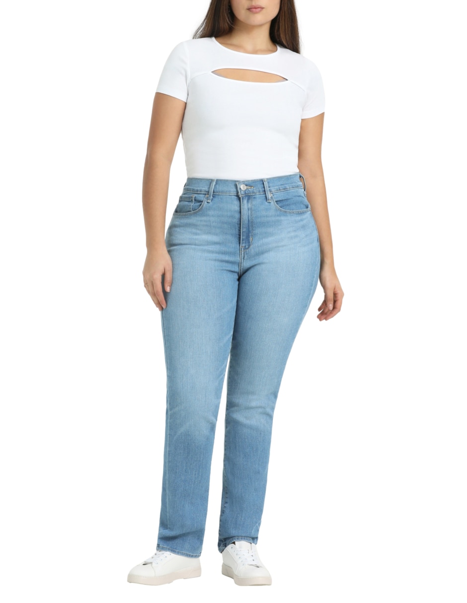 Jeans straight high-rise para mujer 3