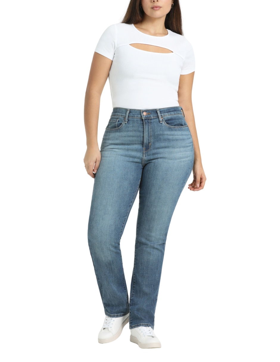 Jeans straight high-rise para mujer 3