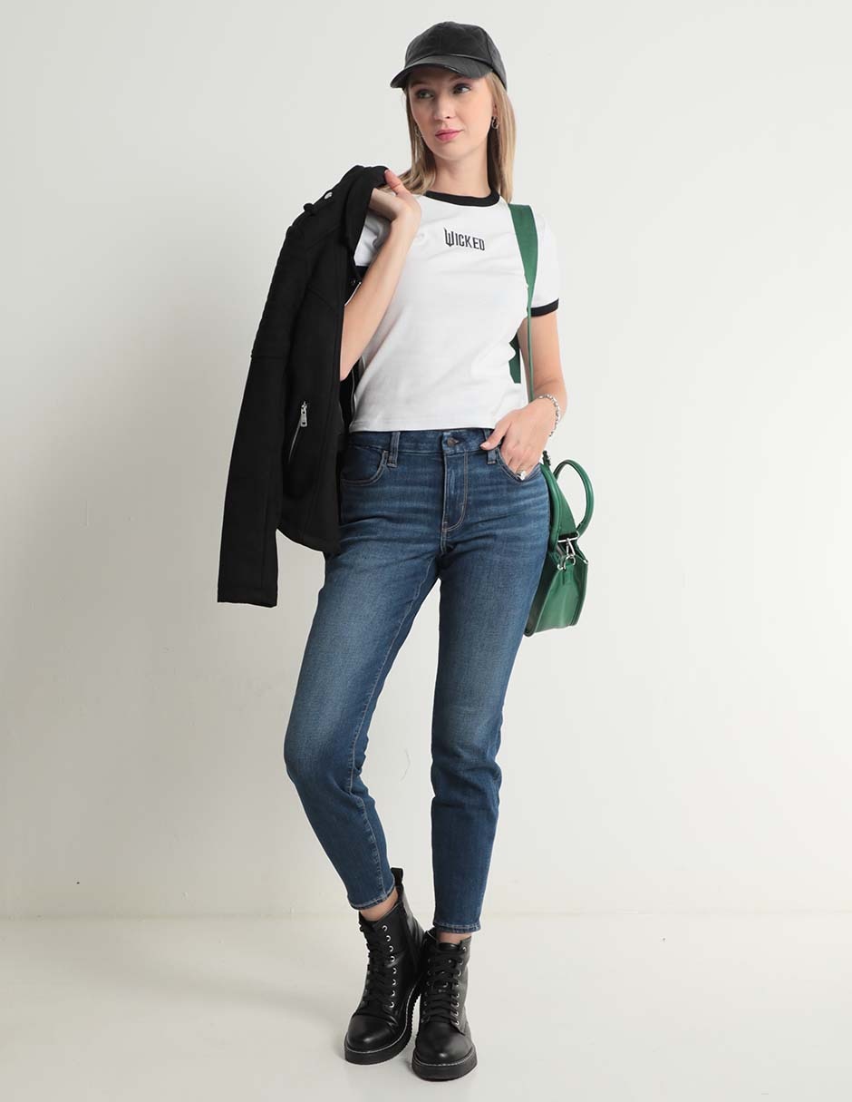 Jeans skinny corte cintura para mujer 3