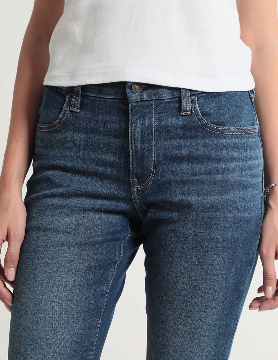 Jeans skinny corte cintura para mujer 4