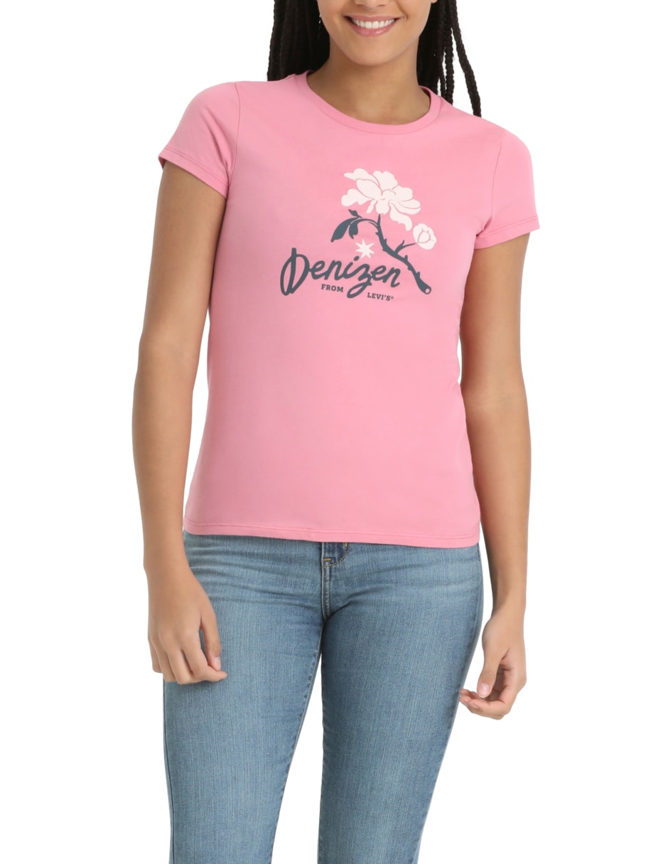 Playera manga corta cuello redondo para mujer 1
