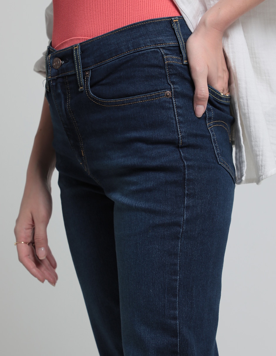 Jeans straight corte cintura alta para mujer 4