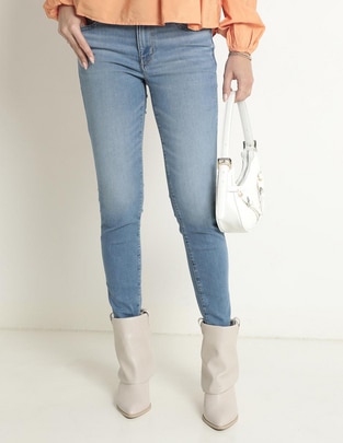 Jeans skinny corte cintura para mujer