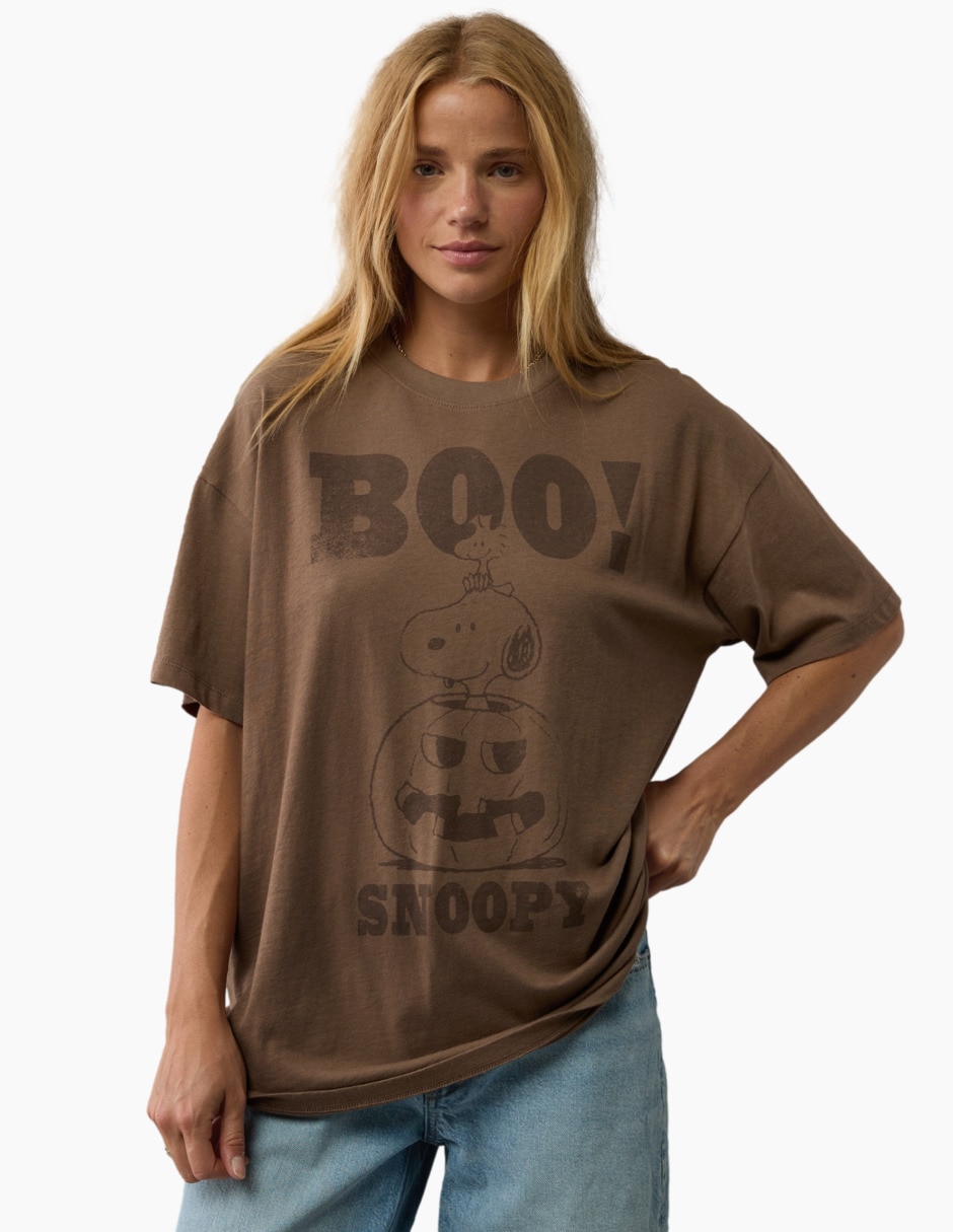 Playera manga corta Halloween cuello redondo para mujer