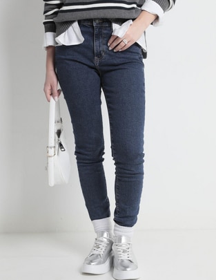 Jeans skinny corte cintura para mujer