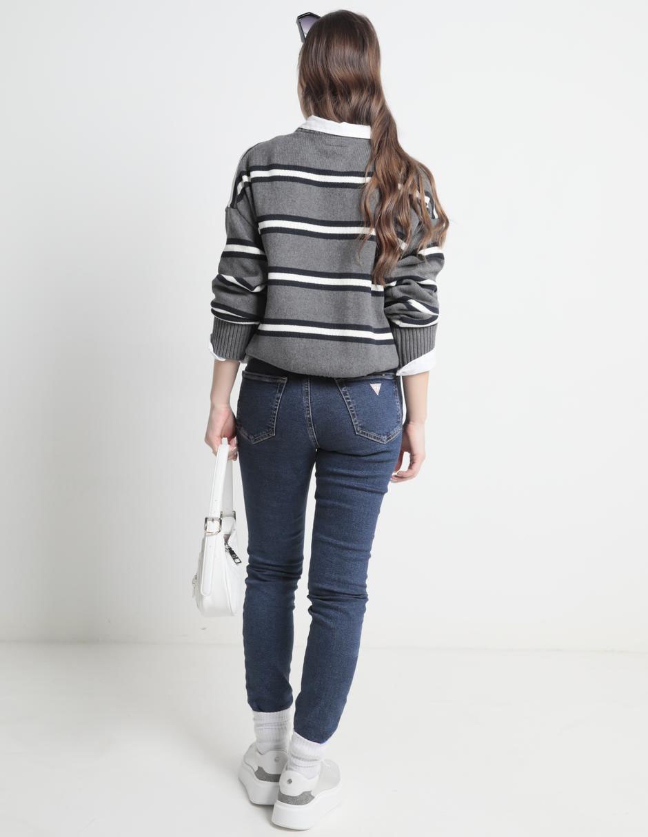 Jeans skinny corte cintura para mujer 2