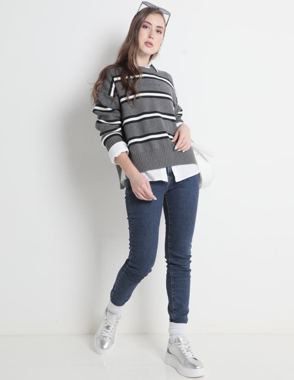 Jeans skinny corte cintura para mujer 3