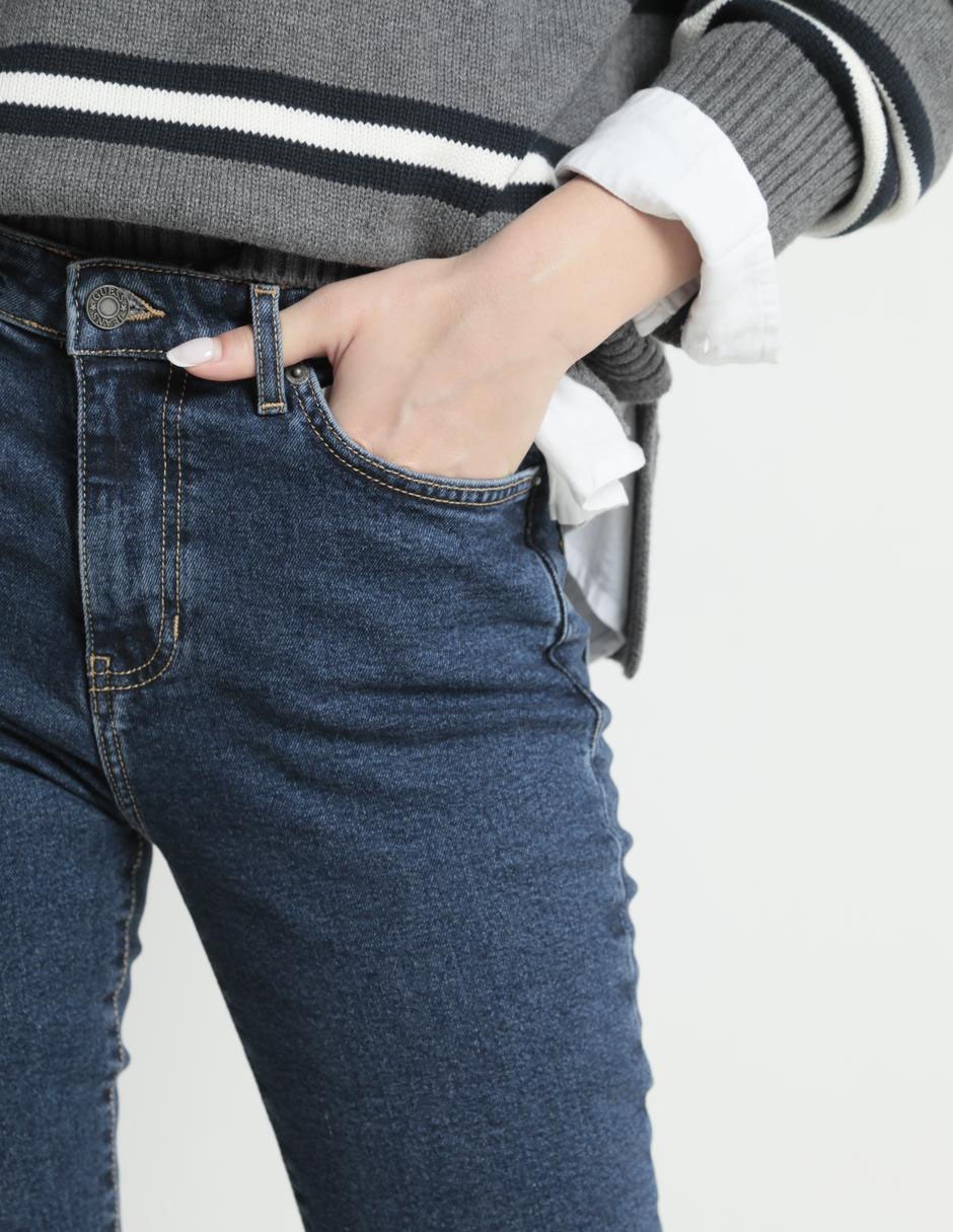 Jeans skinny corte cintura para mujer 4