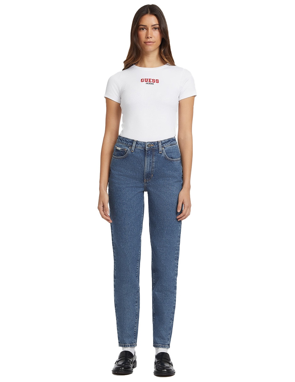 Jeans regular corte cintura para mujer 2