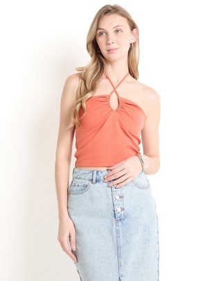 Top That'S It cuello halter tirante delgado