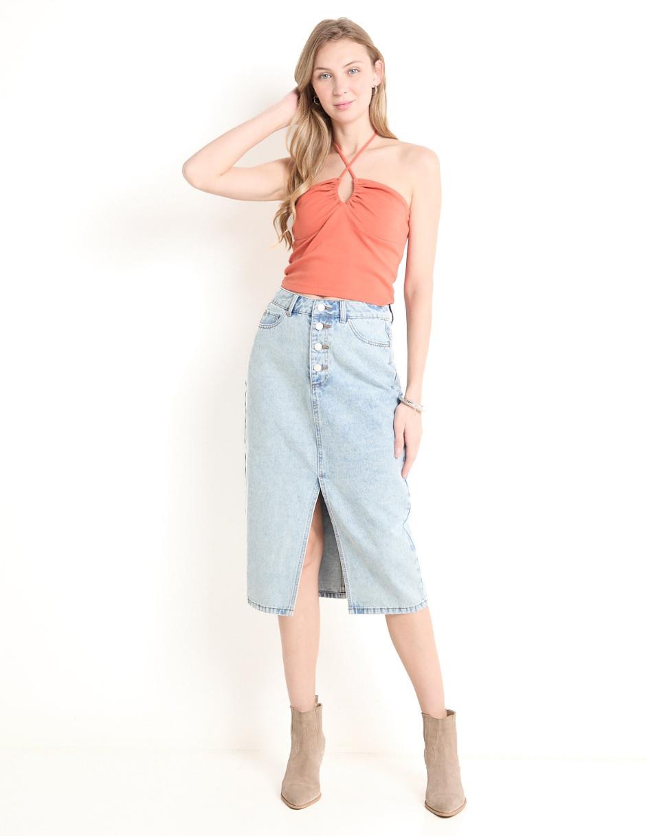 Top That'S It cuello halter tirante delgado