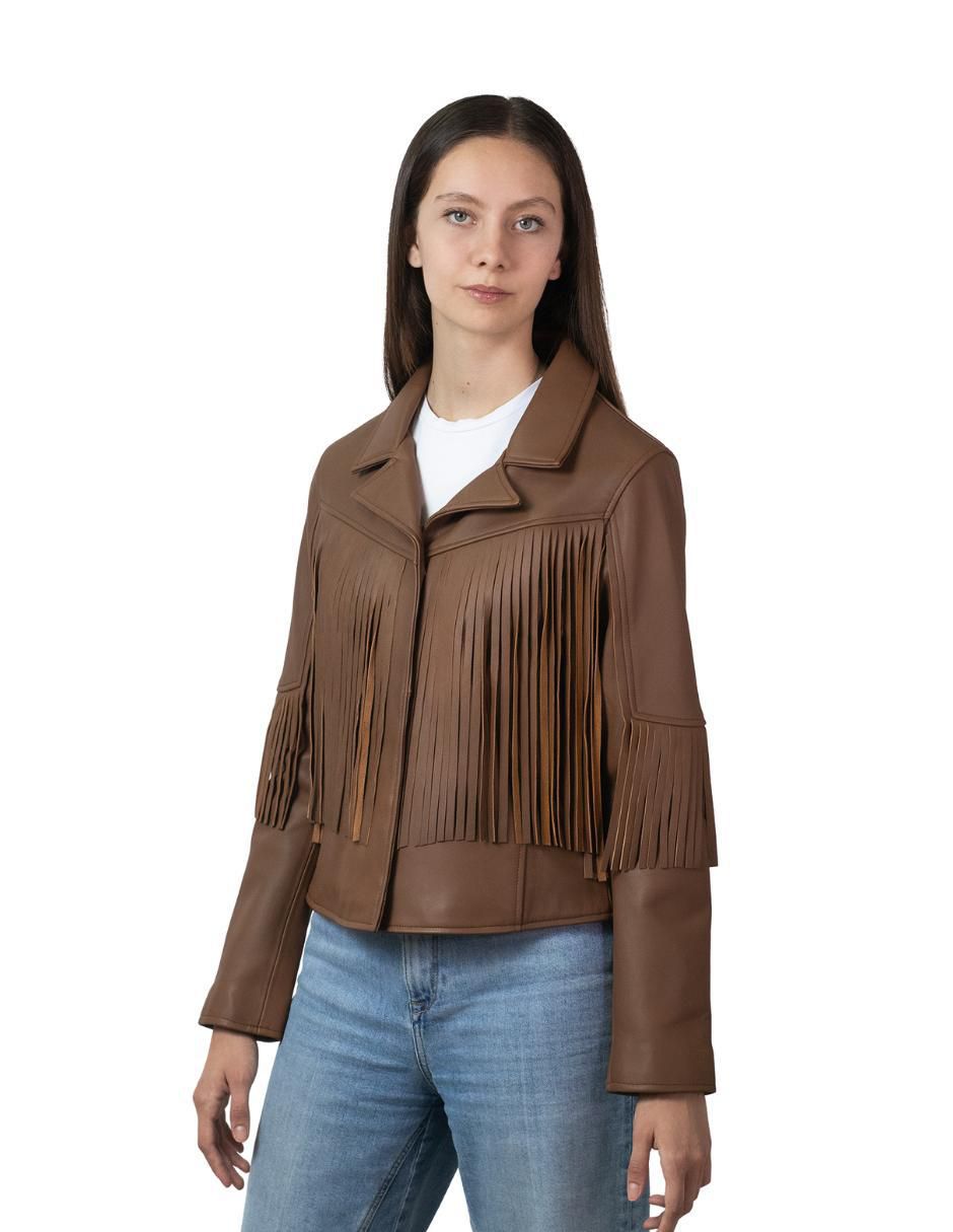 Chamarra de piel para mujer