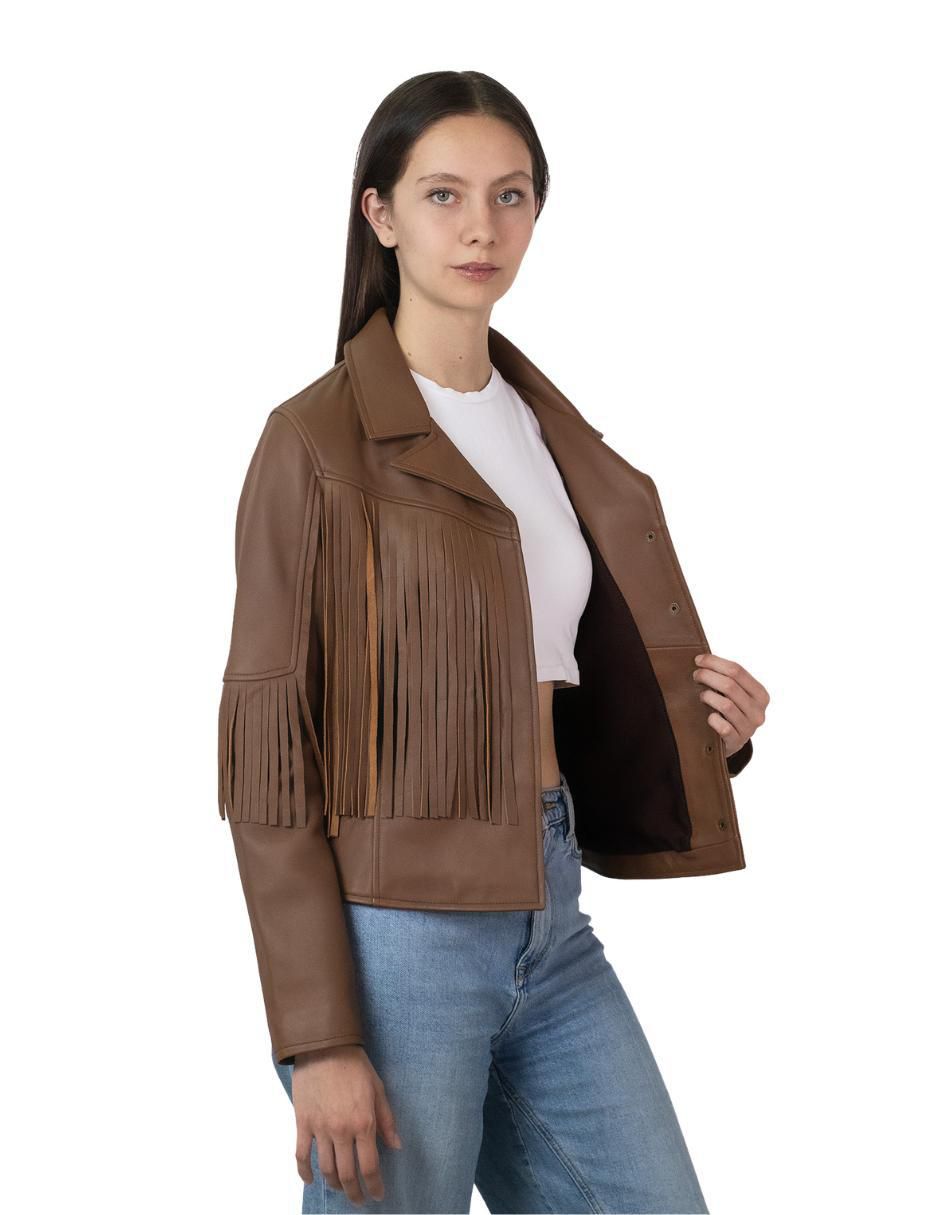 Chamarra de piel para mujer