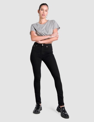 Jeans slim passion black para mujer
