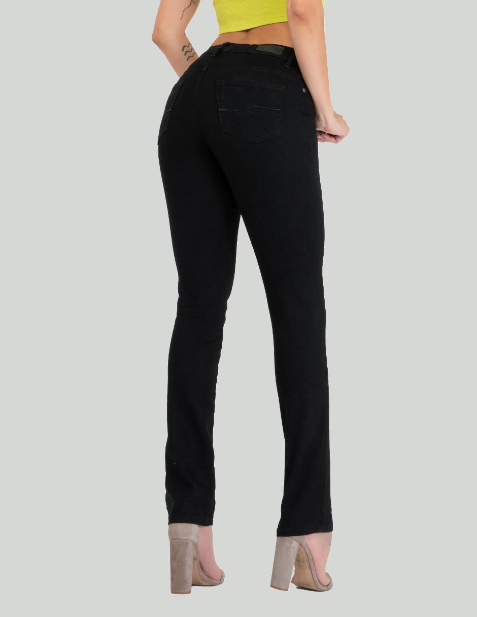 Jeans straight scandia 2445 negro para mujer 2