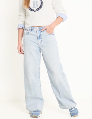 Jeans baggy corte cintura para mujer 1