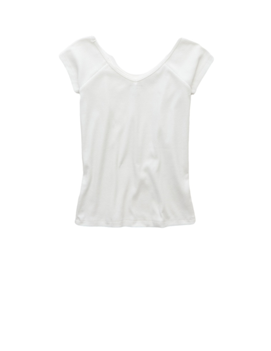 Playera manga corta Tees cuello v mujer
