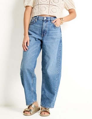 Jeans wide leg corte cintura para mujer