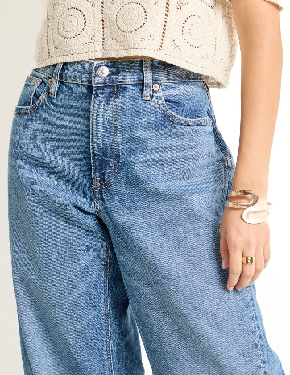 Jeans wide leg American Eagle corte cintura para mujer