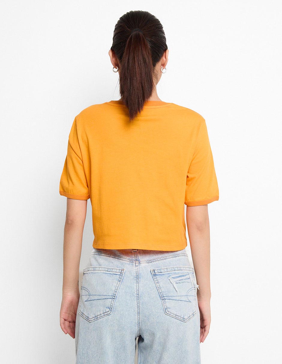 Playera manga corta cuello redondo mujer