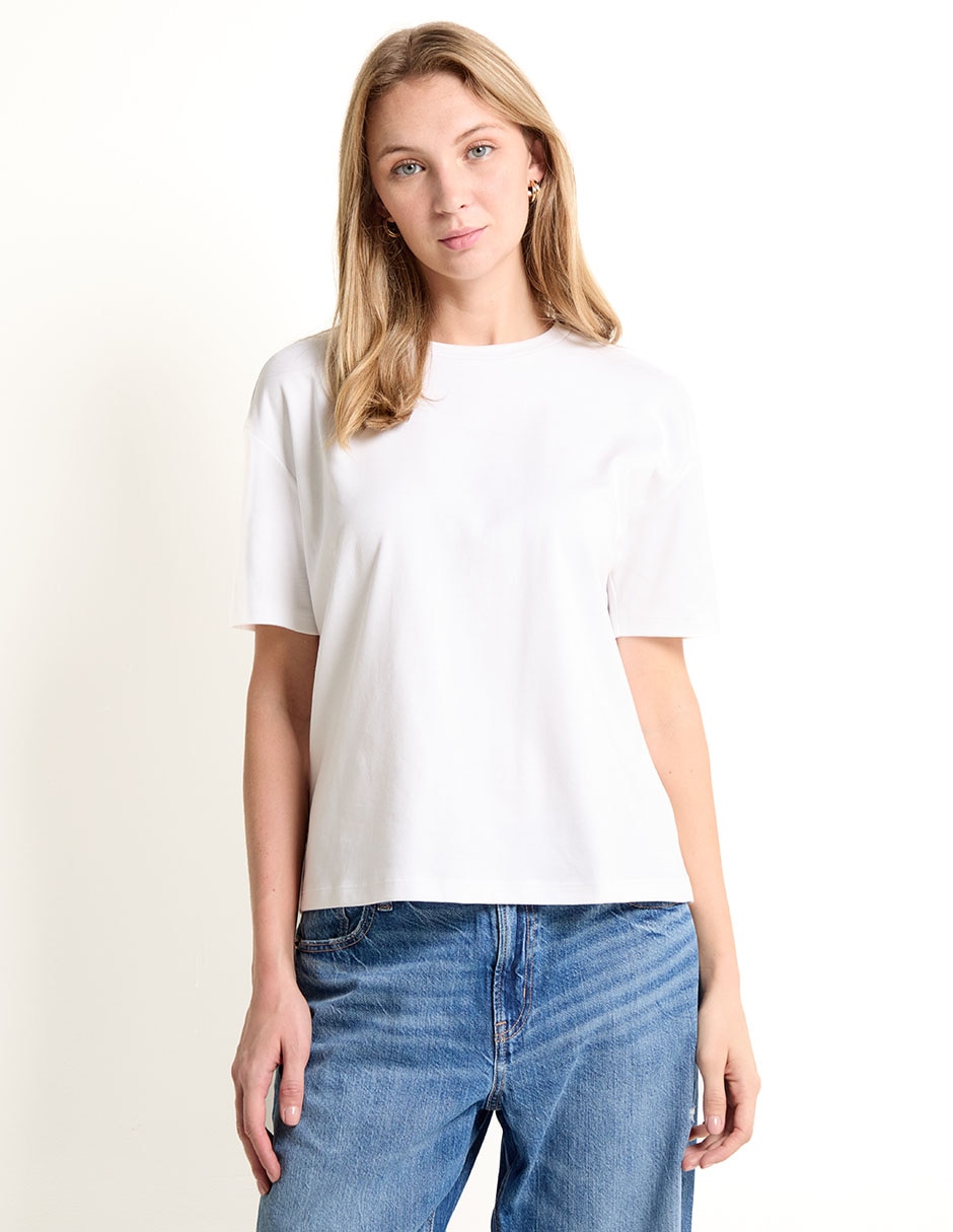 Playera manga corta cuello redondo para mujer Playera manga corta cuello redondo para mujer