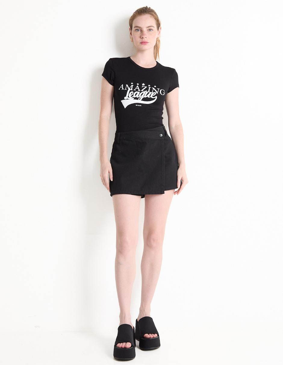 Playera manga corta cuello redondo para mujer 3