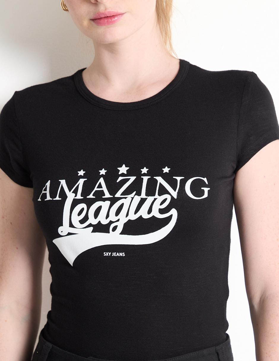 Playera manga corta cuello redondo para mujer 4