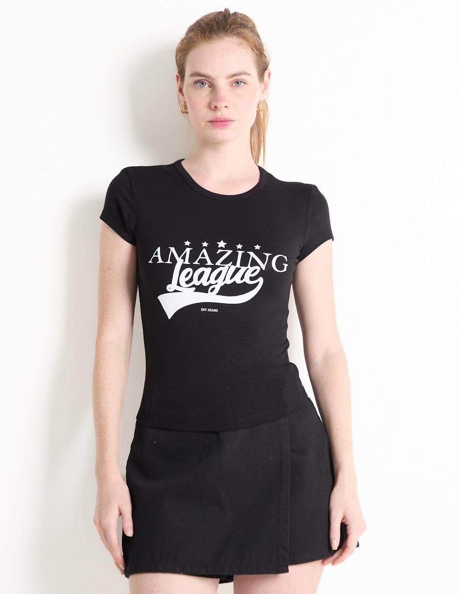 Playera manga corta cuello redondo para mujer 5