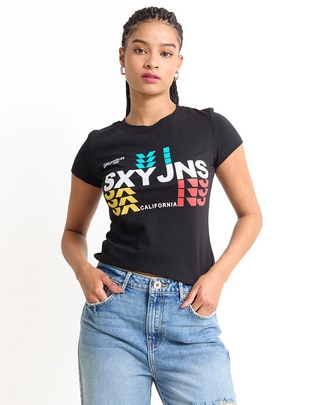 Playera manga corta cuello redondo para mujer 1