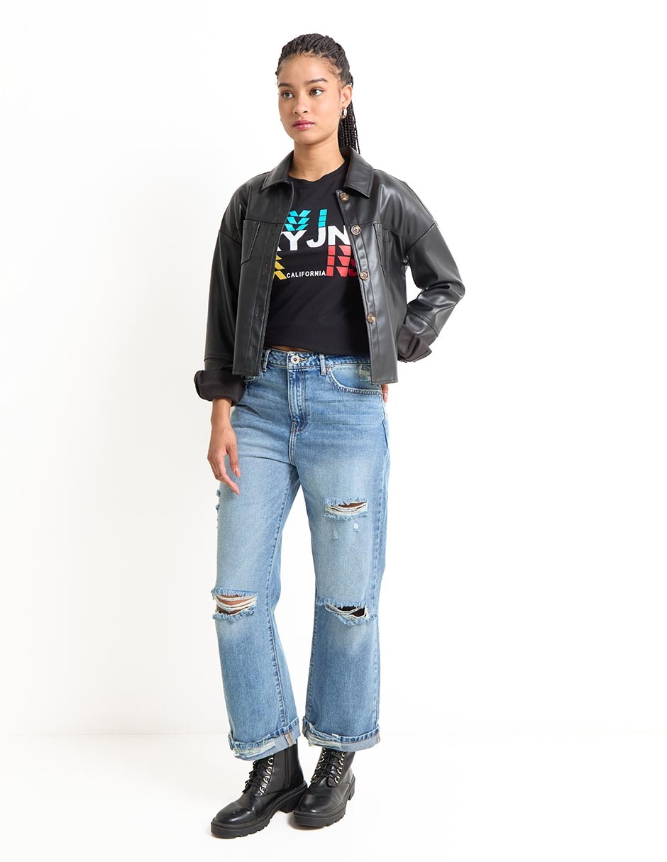 Playera manga corta cuello redondo para mujer 3