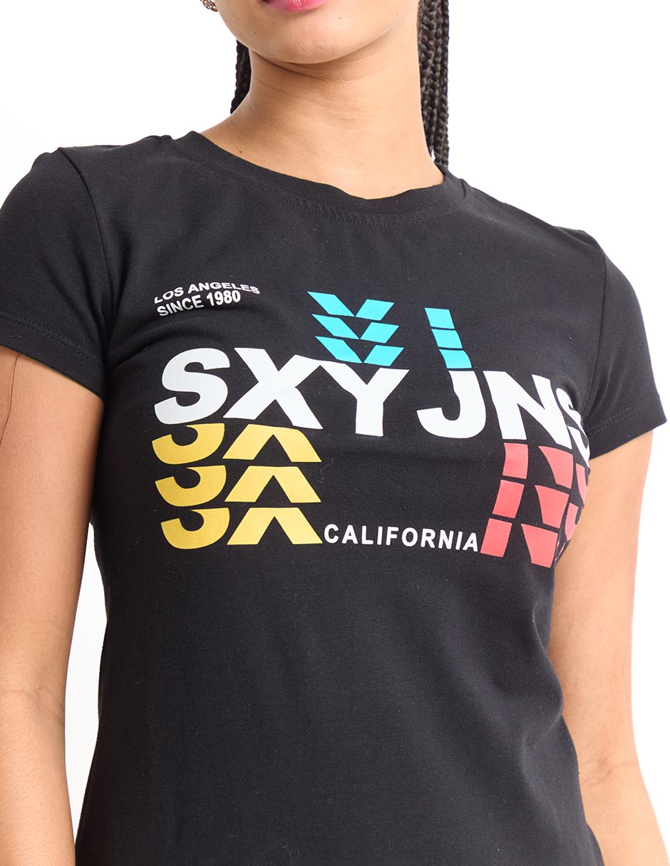 Playera manga corta cuello redondo para mujer 4
